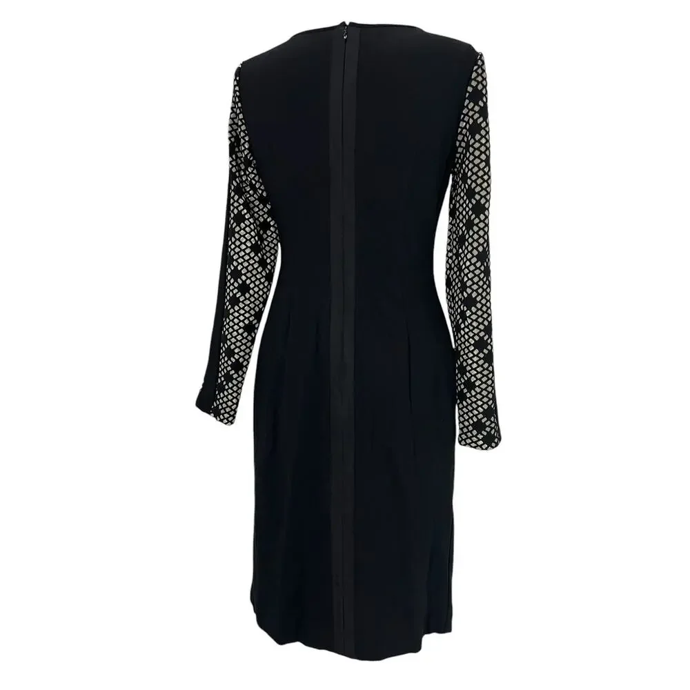 VINCE CAMUTO Long Sleeve Diamond Pattern Midi Dress SZ 10 - Picture 2 of 11